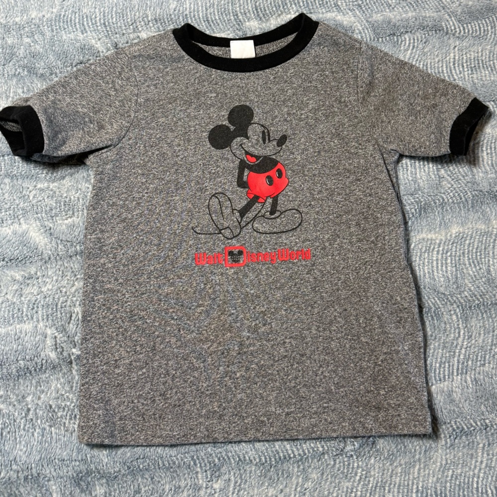 Disney Gray and Red Mickey Mouse Tee